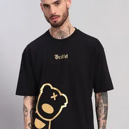 GRIFFEL Men Graphic Golden Bear Printed Cotton Casual T-shirt-picture-21