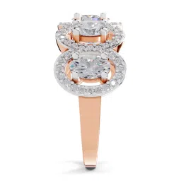 Sparkles 14k (585) Rose Gold Lab Grown Diamond 2.16 CT Eternal Ovals Promise Ring image 4
