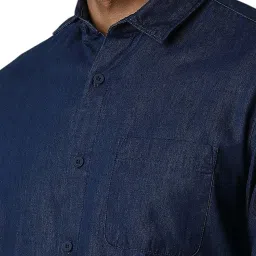 Van Heusen Navy Slim Fit Denim Shirt image 4