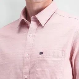 Arrow Sport Peach Slim Fit Texture Shirt image 4