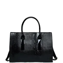 PELLE LUXUR Black Textured Medium Handbag with Pouch (Set of 3) image 4