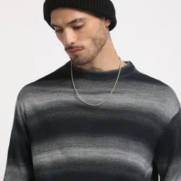 The Bear House Black Regular Fit Striped Pullover image 4