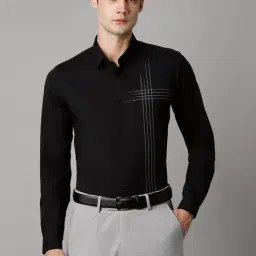 Louis Philippe Black Cotton Slim Fit Printed Shirt-picture-43