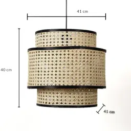 Whispering Homes Dual Layered Rattan Pendant Light image 4
