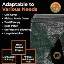 DDRS HDPE Tarpaulin ‎(Tripal) ‎Green 150 GSM & 2.74 x 1.83 m (‎9 x 6 ft) Size, DDRSHDPE150-9X6 image 2