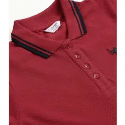 U.S. Polo Assn. Girls Rust Solid Polo Dress image 4