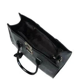 PELLE LUXUR Black Textured Medium Handbag with Pouch (Set of 3) image 5