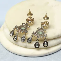 Biba Mint Green Kundan Festive Drop & Danglers image 4