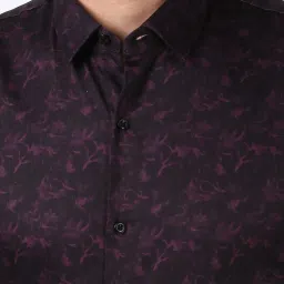 Peter England Purple Slim Fit Printed Shirt image 4
