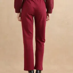RAREISM Maroon Cotton Blend Solid Trackpants image 2