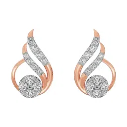 Emori 14k Rose Gold & Diamond Fern Stud Earrings-image-63