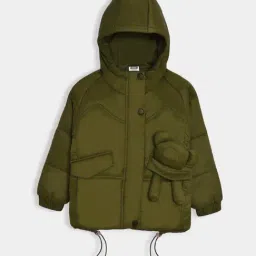 MiArcus Unisex Olive Solid Full Sleeves Jacket image 2