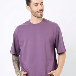 Blnk Drop-Shoulder Sleeves Round Neck Oversized Cotton T-shirt-picture-21