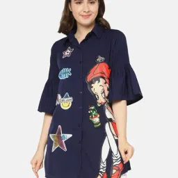 BUYNEWTREND Navy Printed Shirt-picture-18