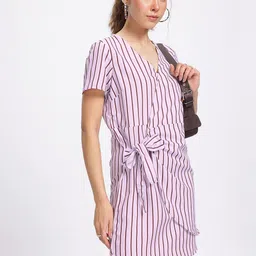 glitchez Striped Sensation Wrap Mini Dress-image-30