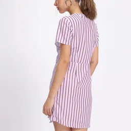 glitchez Striped Sensation Wrap Mini Dress image 2