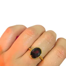 GenZcomplex Gold-Plated Brass Garnet Finger Ring-picture-19