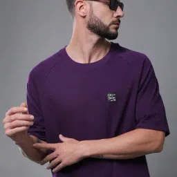 Difference Of Opinion Purple Cotton Loose Fit T-Shirts-picture-14