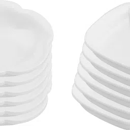 neena crockeries Plastic Sauce Bowl Acrylic PVC Free Unbreakable Food Grade Flower Dip and Semi Square Dip-picture-10