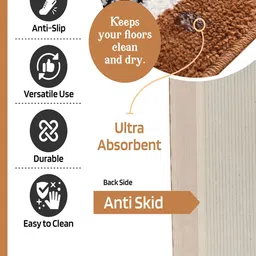 Kuber Industries Maroon & Blue 4 Pieces Textured Anti-Skid Microfiber Door Mats image 5