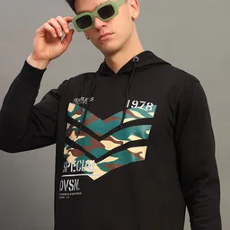 THE CASUALS Men Printed Hooded Pullover Sweatshirt-picture-51