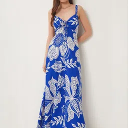 Happiness istanbul Tropical Print Fit & Flare Maxi Dress-picture-31