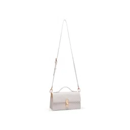 Anne Klein White Top Handle Sling Bag with Detachable Strap image 5