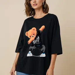 BENNY BROOKS Women Graphic Printed Drop-Shoulder Sleeves T-shirt image 5