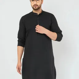 shreeram Men Solid Straight Kurta (Black)-picture-33