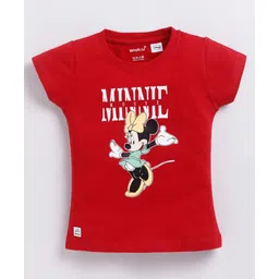 Biskid Sinker Mickey & Friends Featuring Half Sleeves Character Printed Top - Cherry Red-picture-15