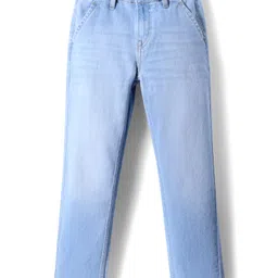 Primo Gino Cotton Woven Full Length Washed Jeans - Light Blue-picture-16