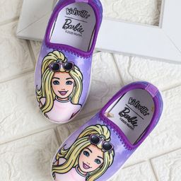 Kidsville Mattel Featuring Barbie Printed Slip On Shoes - Purple-picture-33