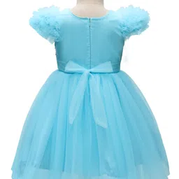 Mark & Mia Woven Cap Sleeves Party Dress With Sequinned Yoke - Light Blue image 3