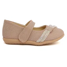 Mine Sole Rhinestones Embellished With Velcro Closure Mary Jane Ballerinas - Rose Gold image 5