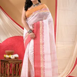 TANTLOOM Woven Design Pure Cotton Handloom Taant Saree image 5