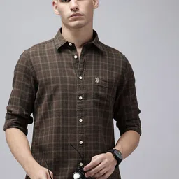 U.S. Polo Assn. Denim Co. Checked Pure Cotton Casual Shirt-picture-39