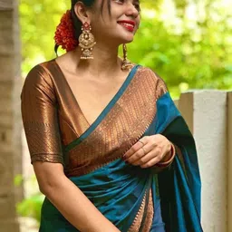 CANIZZARO Woven Design Zari Silk Blend Banarasi Saree image 2