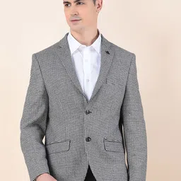 Cantabil Checked Notched Lapel Collar Single-Breasted Blazer-image-68