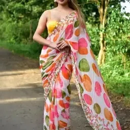 KANOODA Floral Printed Pure Georgette Saree-picture-38