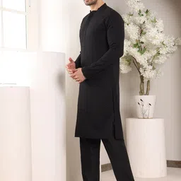 MULTI SHADES Ethnic Motifs Embroidered Straight Kurta with Trousers image 3