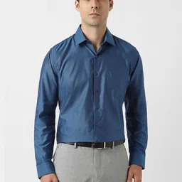 Van Heusen Textured Spread Collar Cotton Slim Fit Formal Shirt-image-38