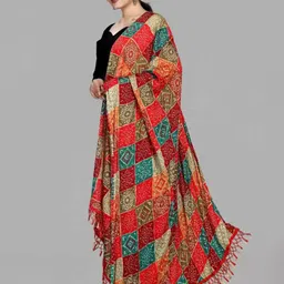 PK HUB Printed Cotton Silk Khari Print Dupatta with Thread Work-image-51
