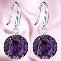 Nilu's Collection Silver-Plated Contemporary Cubic Zirconia Drop Earrings image 4