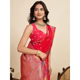 VS MALL Ethnic Motifs Zari Art Silk Handloom Paithani Saree image 2