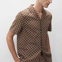 Marks & Spencer Men Geometric Printed Cuban Collar Cotton Casual Shirt-picture-24