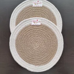 BulkySanta Beige 2 Pcs Round Table Placemats image 3