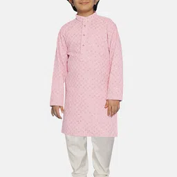 SG YUVRAJ Boys Chikankari Khadi Kurta image 3