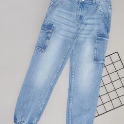 Pantaloons Junior Girls Low Distress Heavy Fade Jeans-picture-33