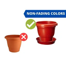 Virajsanchi 3-Pcs Brown Round Light Weight Planters image 3