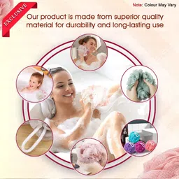 MAJESTIQUE Pink Bathing Round Loofah image 4